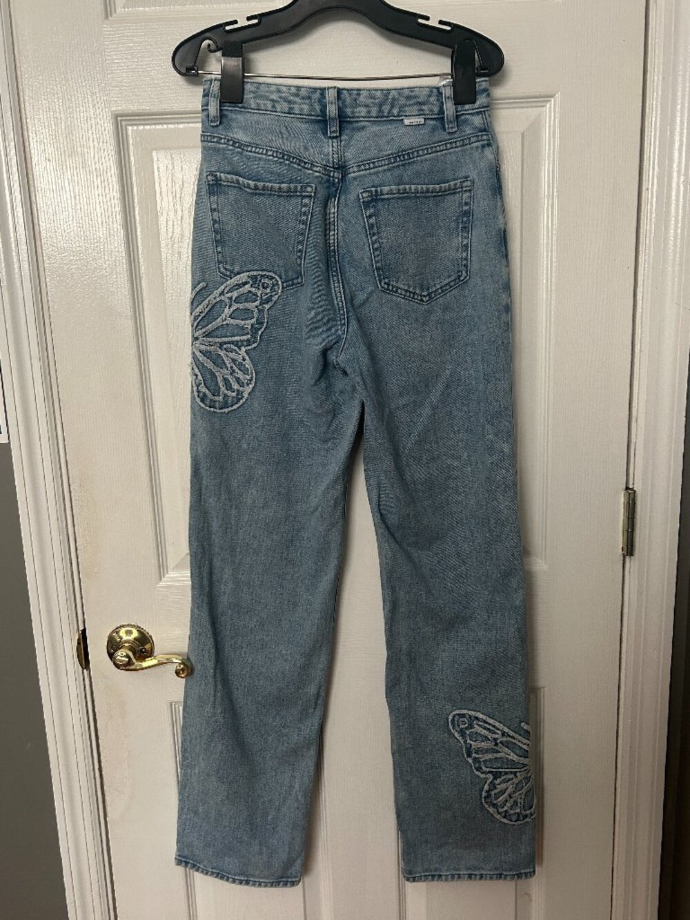 Pacsun Jeans Women's Size 25 Butterfly Patch High Rise 90's Boyfriend - Picture 2 of 6